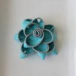 Teal Zipper Flower