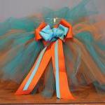 Orange & Teal Tutu (6-12 Mo..
