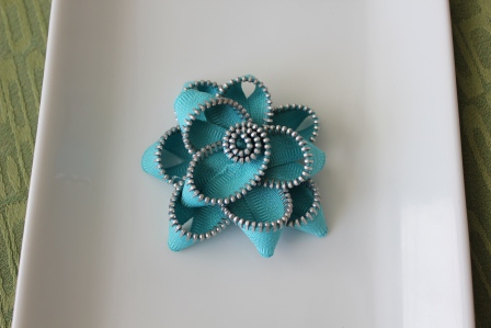 Teal Zipper Flower