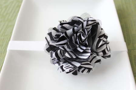 Zebra Print Puff Elastic Headband